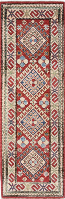 Kazak Blue Runner Hand Knotted 22 X 68 Area Rug 250-26163 Image 0