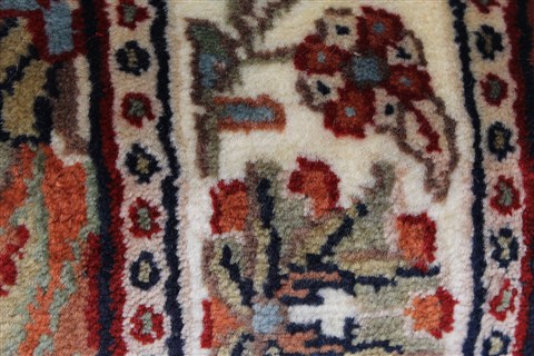 Sarouk Beige Runner Hand Knotted 24 X 60 Area Rug 250-26166 Image 8