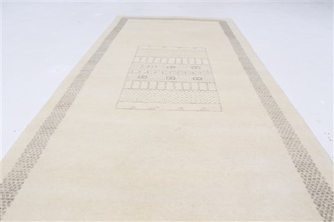 Gabbeh Grey Runner Hand Knotted 26 X 60 Area Rug 250-26169 Image 2