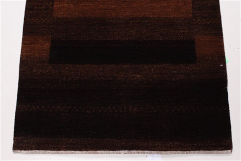 Gabbeh Brown Runner Hand Knotted 28 X 61 Area Rug 250-26173 Image 5
