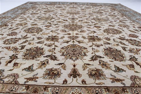 Kashan Beige Hand Knotted 91 X 1111 Area Rug 250-26179 Image 3