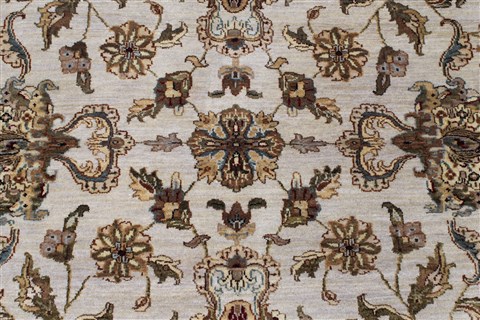 Kashan Beige Hand Knotted 91 X 1111 Area Rug 250-26179 Image 5