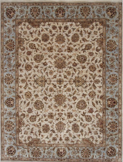 Kashan Beige Hand Knotted 91 X 1111 Area Rug 250-26179 Image 0