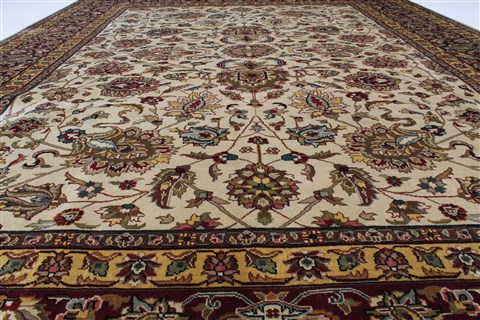 Kashan Beige Hand Knotted 811 X 120 Area Rug 250-26182 Image 2