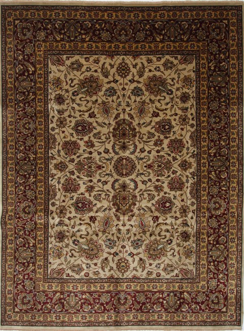 Kashan Beige Hand Knotted 811 X 120 Area Rug 250-26182 Image 0