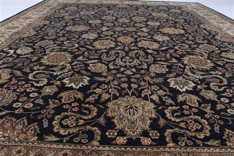 Kashan Beige Hand Knotted 90 X 1111 Area Rug 250-26187 Image 1