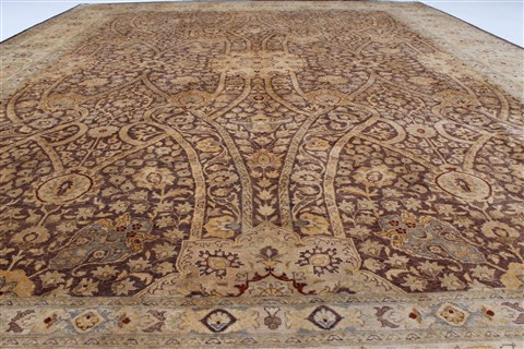 Tabriz Beige Hand Knotted 90 X 120 Area Rug 250-26188 Image 3