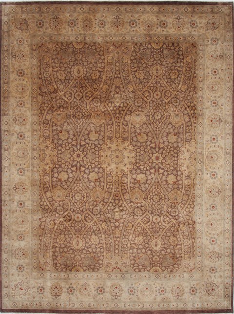 Tabriz Beige Hand Knotted 90 X 120 Area Rug 250-26188 Image 0