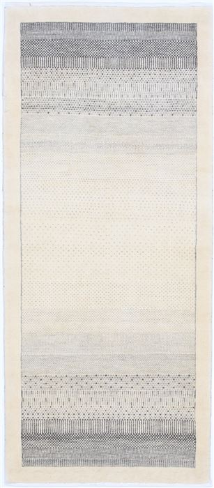 Gabbeh Grey Runner Hand Knotted 27 X 60 Area Rug 250-26191 Image 0