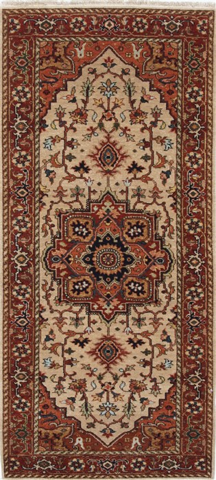 Serapi Beige Runner Hand Knotted 27 X 59 Area Rug 250-26192 Image 0