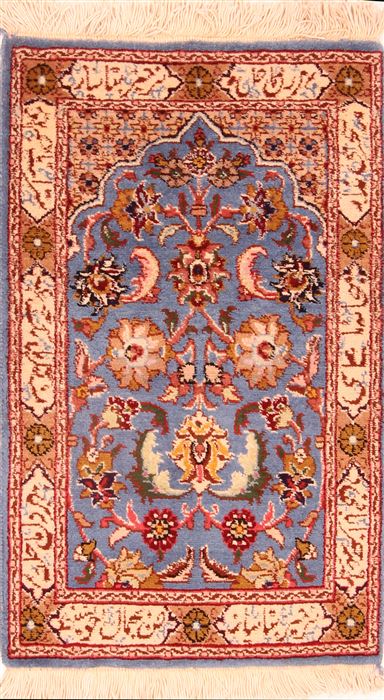 Tabriz Blue Hand Knotted 110 X 211  Area Rug 100-26196 Image 0