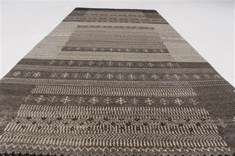 Modern Beige Runner Hand Knotted 26 X 61 Area Rug 250-26201 Image 1