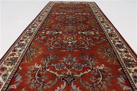 Sarouk Beige Runner Hand Knotted 24 X 60 Area Rug 250-26202 Image 1