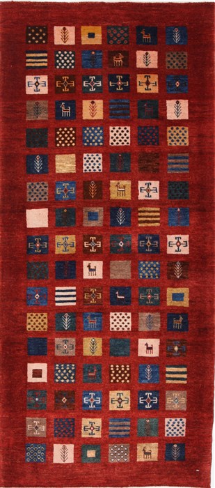 Gabbeh Multicolor Runner Hand Knotted 29 X 64 Area Rug 250-26204 Image 0