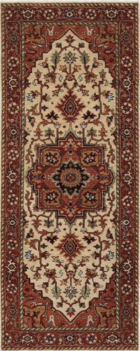 Serapi Beige Runner Hand Knotted 25 X 60 Area Rug 250-26206 Image 0