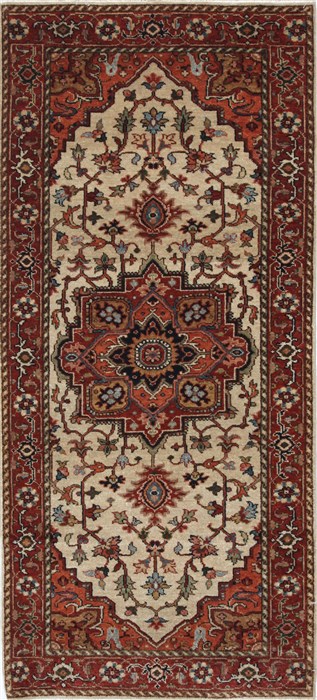 Serapi White Runner Hand Knotted 28 X 510  Area Rug 250-26210 Image 0