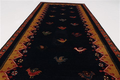 Gabbeh Multicolor Runner Hand Knotted 27 X 510 Area Rug 250-26213 Image 2
