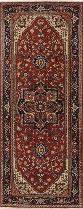 Serapi Red Runner Hand Knotted 25 X 60 Area Rug 250-26214 Image 0