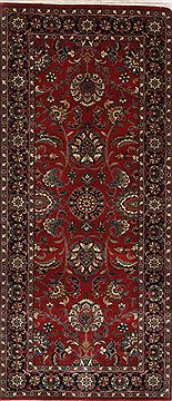 Indian Kashan Red Runner 6 ft and Smaller Wool Carpet 26221