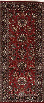 Indian Kashan Red Runner 6 ft and Smaller Wool Carpet 26221