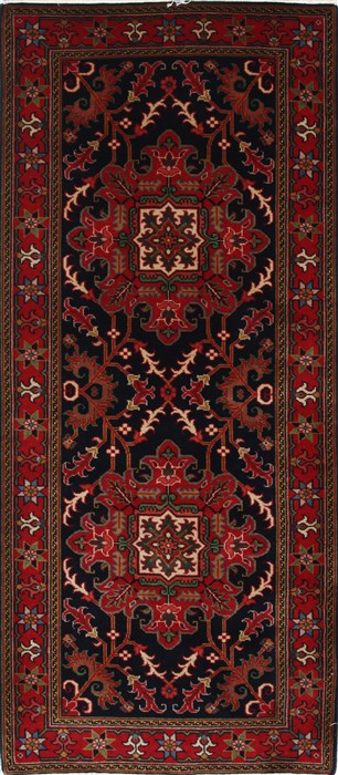 Heriz Black Hand Knotted 27 X 511  Area Rug 250-26227 Image 0