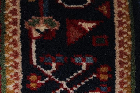 Karajeh Blue Runner Hand Knotted 26 X 63 Area Rug 250-26228 Image 10