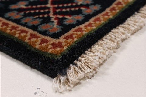 Karajeh Blue Runner Hand Knotted 26 X 63 Area Rug 250-26228 Image 7