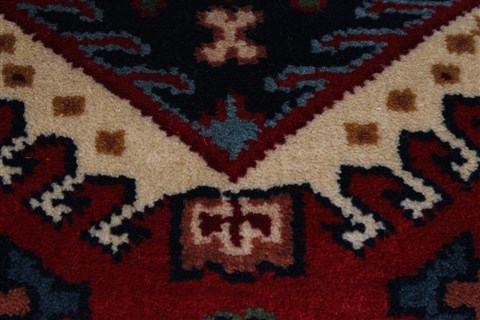 Karajeh Blue Runner Hand Knotted 26 X 63 Area Rug 250-26228 Image 9