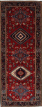 Karajeh Blue Runner Hand Knotted 2'6" X 6'3"  Area Rug 250-26228