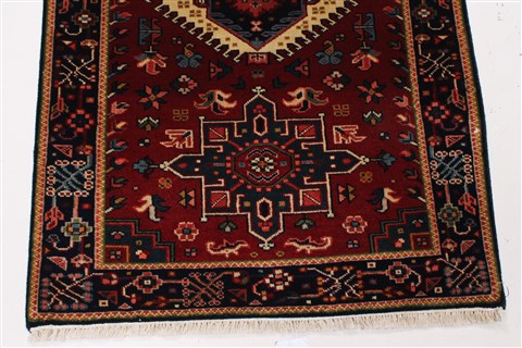 Karajeh Blue Runner Hand Knotted 27 X 61 Area Rug 250-26231 Image 5