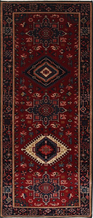 Karajeh Blue Runner Hand Knotted 27 X 61 Area Rug 250-26231 Image 0