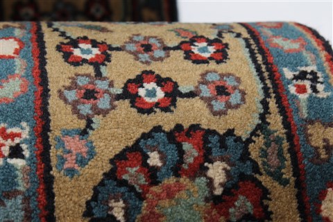 Tabriz Beige Runner Hand Knotted 27 X 60 Area Rug 250-26232 Image 7