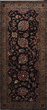Indian Tabriz Beige Runner 6 ft and Smaller Wool Carpet 26232