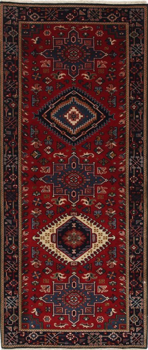 Karajeh Blue Runner Hand Knotted 26 X 511  Area Rug 250-26233 Image 0