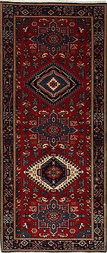 Karajeh Blue Runner Hand Knotted 2'6" X 5'11"  Area Rug 250-26233