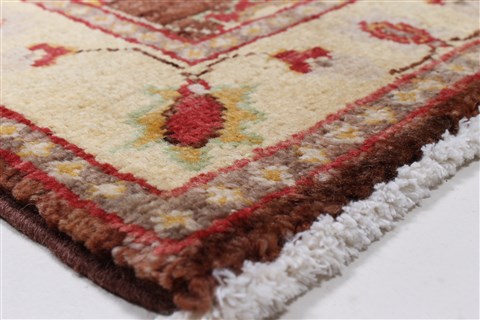 Pishavar Beige Runner Hand Knotted 21 X 50 Area Rug 250-26235 Image 6