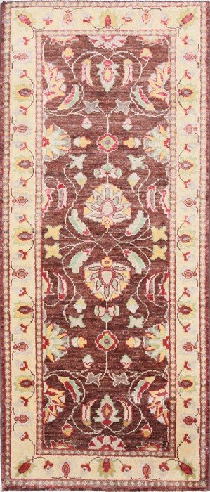 Pishavar Beige Runner Hand Knotted 21 X 50 Area Rug 250-26235 Image 0
