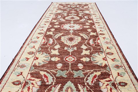 Pishavar Beige Runner Hand Knotted 20 X 56 Area Rug 250-26236 Image 3