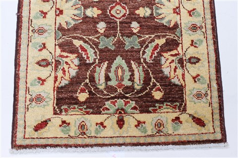 Pishavar Beige Runner Hand Knotted 20 X 56 Area Rug 250-26236 Image 6