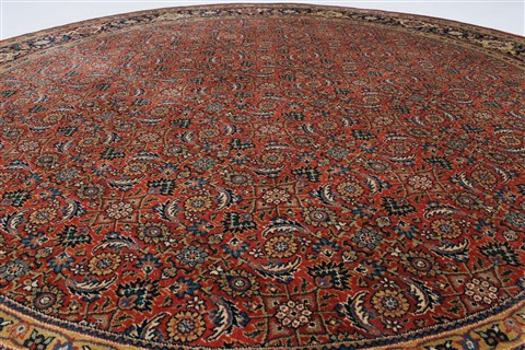 Herati Beige Round Hand Knotted 80 X 80 Area Rug 250-26237 Image 2