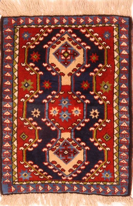 Yalameh Red Square Hand Knotted 18 X 24  Area Rug 253-26243 Image 0