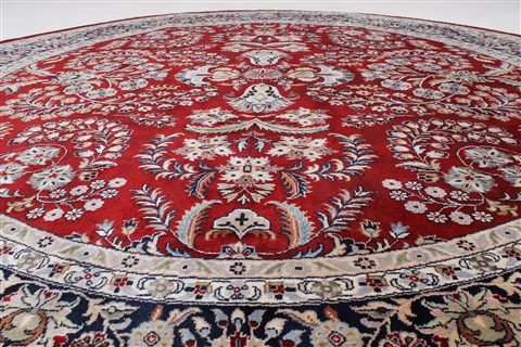 Kashmar Beige Round Hand Knotted 83 X 83 Area Rug 250-26245 Image 3