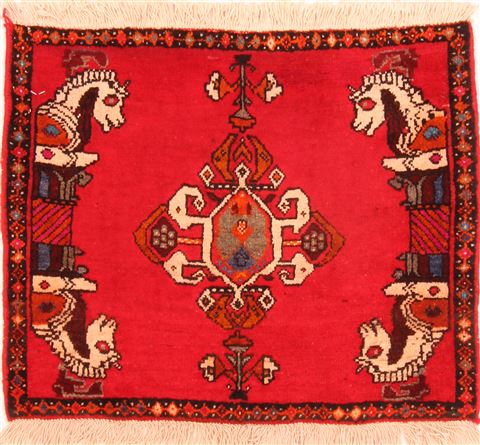 Baluch Red Square Hand Knotted 111 X 24  Area Rug 100-26246 Image 0