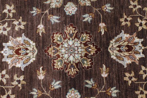 Pishavar Beige Round Hand Knotted 80 X 80 Area Rug 250-26249 Image 3
