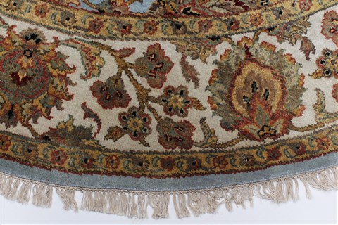 Kashan Beige Round Hand Knotted 80 X 80 Area Rug 250-26251 Image 3