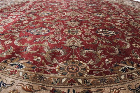 Kashmar Beige Round Hand Knotted 81 X 81 Area Rug 250-26252 Image 3