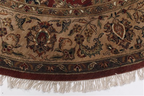 Kashmar Beige Round Hand Knotted 81 X 81 Area Rug 250-26252 Image 4