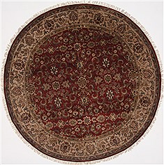 Indian Kashmar Beige Round 7 to 8 ft Wool Carpet 26252