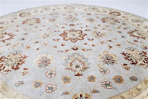 Chobi Beige Round Hand Knotted 82 X 83 Area Rug 250-26255 Image 3