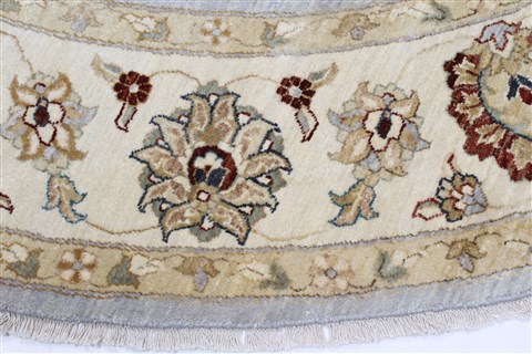 Chobi Beige Round Hand Knotted 82 X 83 Area Rug 250-26255 Image 4